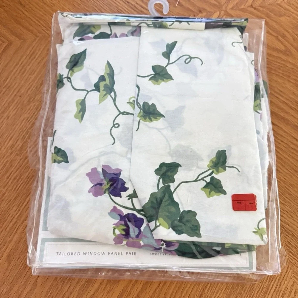 Vtg Waverly Garden Room Drapes Sweet Violets Tailored Window Curtains Pair 84x54